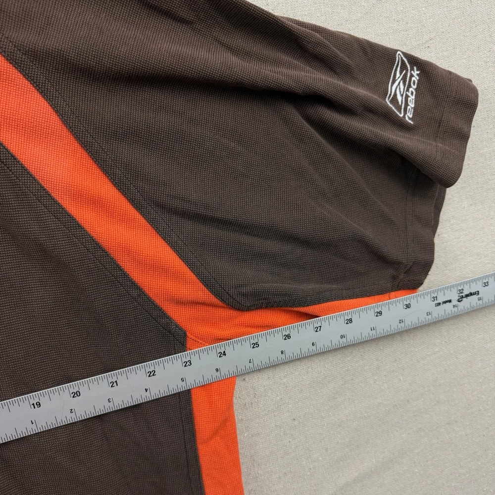 Reebok Polo Shirt Mens 2XL Brown Orange Cleveland Browns NFL PlayDry Pique Logo - Picture 6 of 8